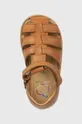 коричневый Детские кожаные сандалии Shoo Pom