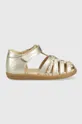 золотий Дитячі шкіряні сандалі Shoo Pom Для дівчаток