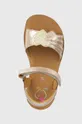 золотий Дитячі шкіряні сандалі Shoo Pom