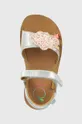 strieborná Detské kožené sandále Shoo Pom