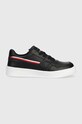Tommy Hilfiger sneakersy dziecięce imitacja skóry licowej czarny T3X9.32848