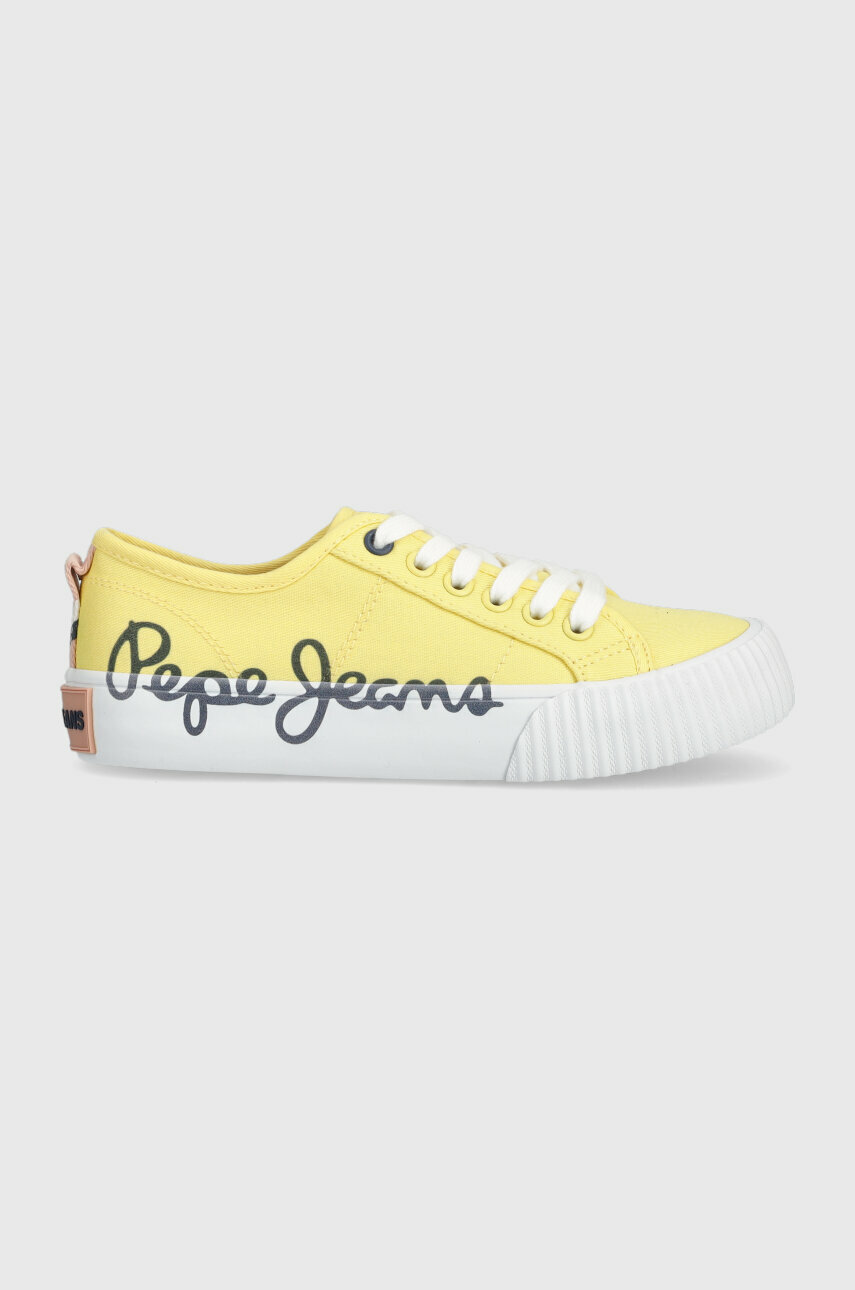 żółty Pepe Jeans tenisówki dziecięce Dziecięcy