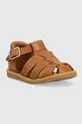 Детские кожаные сандалии Pom D'api коричневый
