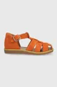oranžová Detské kožené sandále Calvin Klein Detský