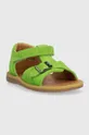 Otroški usnjeni sandali Reebok Classic zelena