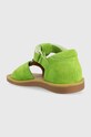 Мальчик Детские замшевые сандалии Pom D'api O1CLAE0404.24.27 зелёный