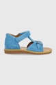 Детские замшевые сандалии Pom D'api Planet friendly голубой O1CLAE0405.24.27
