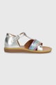 Pom D'api sandale din piele pentru copii Planet friendly argintiu O1CRAM0401.24.27