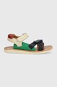 Pom D'api sandale din piele pentru copii Planet friendly multicolor O1EBAA0402.28.30