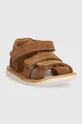 Детские замшевые сандалии Pom D'api коричневый