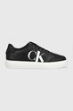 Calvin Klein Jeans sneakersy skórzane YM0YM00573 CASUAL CUPSOLE LTH-PU MONO skóra powlekana czarny YM0YM00573