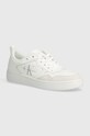 Δερμάτινα αθλητικά παπούτσια Calvin Klein Jeans BASKET CUPSOLE LOW LTH MONO BASKET CUPSOLE LOW LTH MONO Planet friendly λευκό YM0YM00574