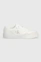 Calvin Klein Jeans bőr sportcipő BASKET CUPSOLE LOW LTH MONO fehér