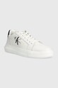 Calvin Klein Jeans sneakersy skórzane Chunky Capsule Monologo YM0YM00681 biały NC24