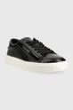 Δερμάτινα αθλητικά παπούτσια Calvin Klein Hm0hm00861 Low Top Lace Up Lth μαύρο