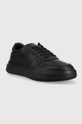 Kožené tenisky Calvin Klein HM0HM00992 LOW TOP LACE UP PIPING čierna