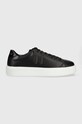 Karl Lagerfeld sneakersy skórzane MAXI KUP niska czarny KL52215.000