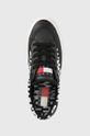 czarny Tommy Jeans sneakersy skórzane VIRGIL LEATHER LOGO PRINT