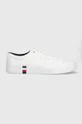 λευκό Δερμάτινα αθλητικά παπούτσια Tommy Hilfiger FM0FM04351 MODERN VULC CORPORATE LEATHER Ανδρικά