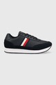 Δερμάτινα αθλητικά παπούτσια Tommy Hilfiger FM0FM04397 CORE EVA RUNNER CORPORATE LEA δέρμα σαμουά σκούρο μπλε FM0FM04397