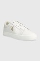 Calvin Klein Jeans sneakersy skórzane CLASSIC CUPSOLE FLUO CONTRAST YM0YM00603 biały SS23