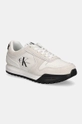 Kožené sneakers boty Calvin Klein Jeans TOOTHY RUNNER IRREGULAR LINES přírodní kůže bílá YM0YM00624