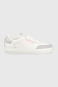 Calvin Klein Jeans sneakersy skórzane CASUAL CUPSOLE HIGH/LOW FREQ skóra zamszowa biały YM0YM00670