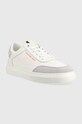 Usnjene superge Calvin Klein Jeans CASUAL CUPSOLE HIGH/LOW FREQ YM0YM00670 bela SS23