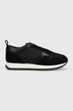 Calvin Klein sneakersy LOW TOP LACE UP MESH MONO skóra zamszowa czarny HM0HM00909