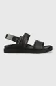 čierna Kožené sandále Calvin Klein BACK STRAP SANDAL LTH Pánsky