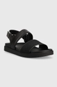 Calvin Klein szandál BACK STRAP SANDAL MONO JQ fekete