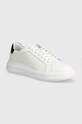 Δερμάτινα αθλητικά παπούτσια Calvin Klein LOW TOP LACE UP LTH Planet friendly λευκό HM0HM01016