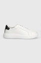 Δερμάτινα αθλητικά παπούτσια Calvin Klein LOW TOP LACE UP LTH λευκό