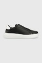Kožené tenisky Calvin Klein LOW TOP LACE UP LTH Planet friendly čierna HM0HM01016