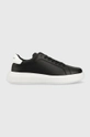 crna Kožne tenisice Calvin Klein LOW TOP LACE UP LTH Muški