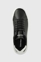 Kožené tenisky Calvin Klein LOW TOP LACE UP LTH čierna HM0HM01016