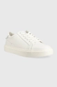 Kožené tenisky Calvin Klein LOW TOP LACE UP LTH SM biela