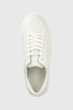 Δερμάτινα αθλητικά παπούτσια Calvin Klein LOW TOP LACE UP LTH SM λευκό HM0HM01018