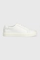 Kožené tenisky Calvin Klein LOW TOP LACE UP MONO HF Planet friendly biela HM0HM01068