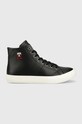 Tommy Hilfiger sneakersy skórzane TH HI VULC STREET LEATHER wysoka czarny FM0FM04739