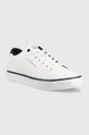 Tommy Hilfiger scarpe da ginnastica in pelle TH HI VULC CORE LOW LEATHER bianco