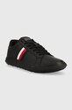 Шкіряні кеди Tommy Hilfiger CORPORATE LEATHER CUP STRIPES FM0FM04732 чорний SS23