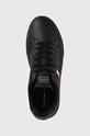 Шкіряні кеди Tommy Hilfiger CORPORATE LEATHER CUP STRIPES чорний FM0FM04732