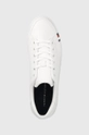 λευκό Δερμάτινα αθλητικά παπούτσια Tommy Hilfiger ELEVATED VULC LEATHER LOW