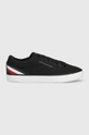 crna Tenisice Tommy Hilfiger TH HI VULC CORE LOW STRIPES Muški