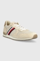 Tommy Hilfiger sportcipő ICONIC SEASONAL MIX RUNNER bézs