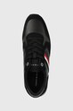 Tommy Hilfiger sneakersy ICONIC RUNNER STRIPES LEATHER czarny FM0FM04551