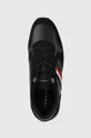 crna Tenisice Tommy Hilfiger ICONIC RUNNER STRIPES LEATHER