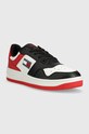 Tommy Jeans sneakers din piele BASKET LEATHER EM0EM01162 rosu SS23