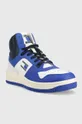 Δερμάτινα αθλητικά παπούτσια Tommy Jeans MID CUT BASKET μπλε